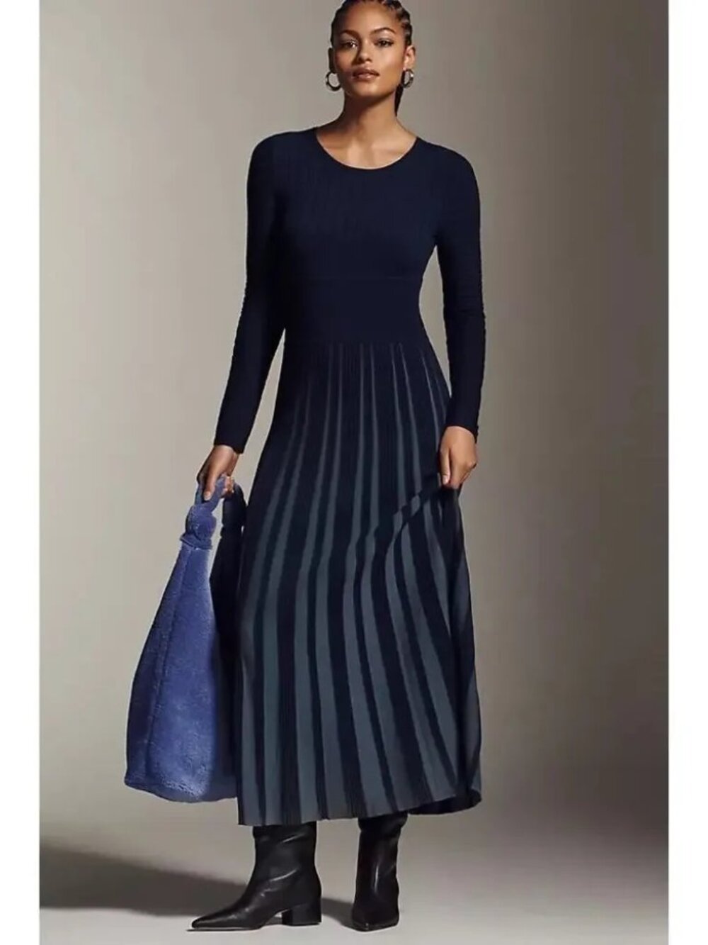 anthropologie Mare Mare Long-Sleeve Slim Sweater Maxi DRESS S new with tag